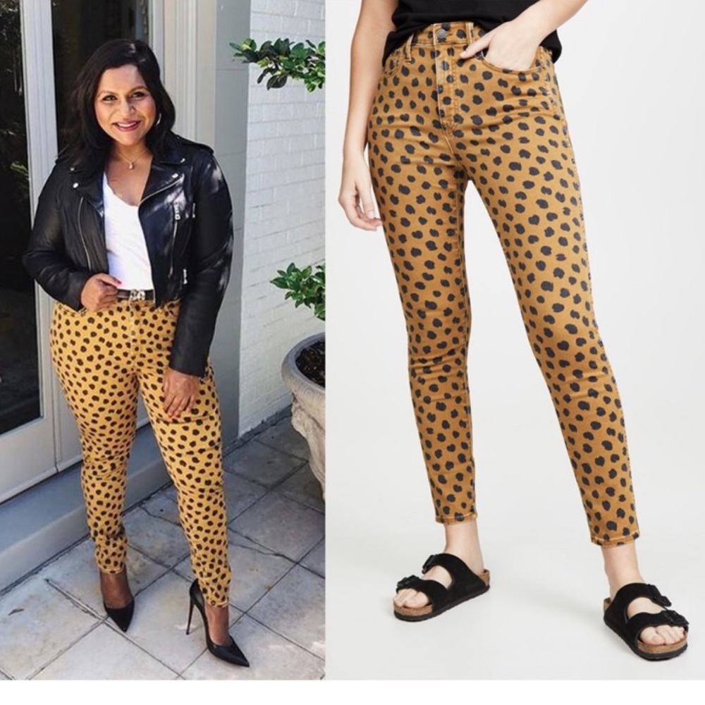 MADEWELL 10” High Rise Skinny Jeans Leopard Dot 29